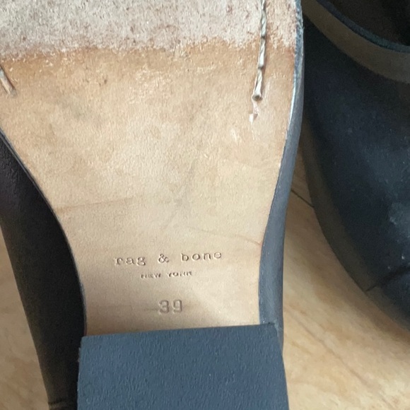 Rag & Bone Harrow Black Leather Ankle Boot. 39 - Picture 11 of 15